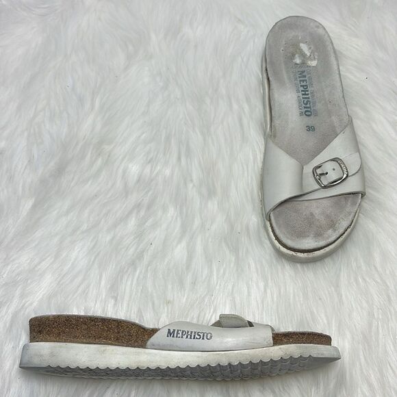 Mephisto White Slides Sz 39/ US 9 - Picture 1 of 7